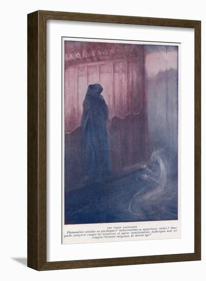 Demonic Entity Appears to Trouble the Soul of a Medieval Monk-S. Macchiatti-Framed Art Print