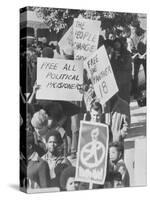 Demonstratin in Support of the Black Panthers Outside Hall of Justice-Ralph Crane-Stretched Canvas