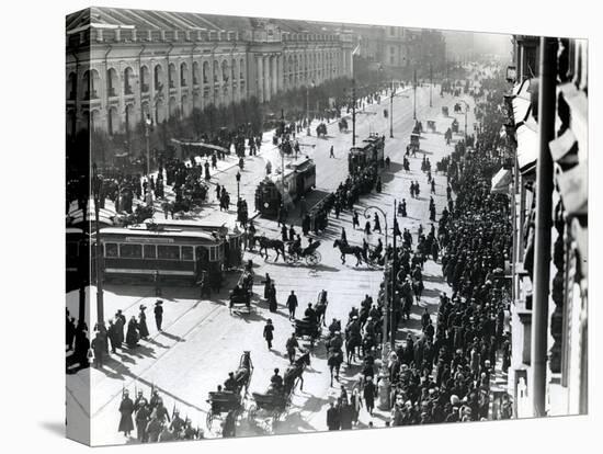 Demonstration in St Petersburg Against the Lena Massacre in Siberia, April 1912-Russian Photographer-Stretched Canvas