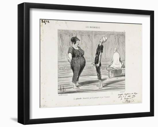 Demonstration of How to Float One's Back-Honore Daumier-Framed Giclee Print