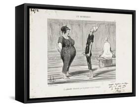 Demonstration of How to Float One's Back-Honore Daumier-Framed Stretched Canvas