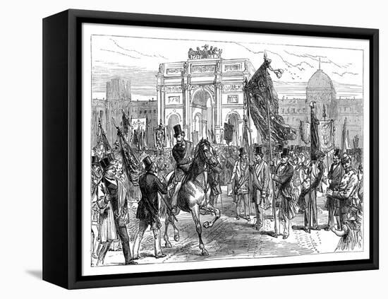 Demonstration of the Paris Freemasons, France, 1870 (Late 19th Centur)-null-Framed Stretched Canvas