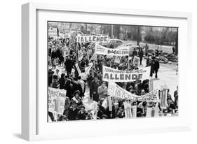 Demonstrators Marching to Support of Socialist Salvador Allende in 1964-null-Framed Photo