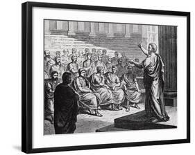 Demosthenes Delivering His Oration against Philip of Macedonia-null-Framed Giclee Print