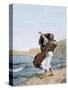 Demosthenes Practicing Oratory on the Seacoast of Ancient Greece-null-Stretched Canvas
