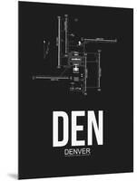 DEN Denver Airport Black-NaxArt-Mounted Art Print