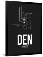 DEN Denver Airport Black-NaxArt-Framed Art Print