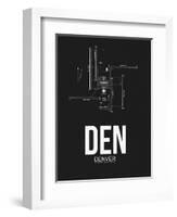 DEN Denver Airport Black-NaxArt-Framed Art Print