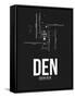 DEN Denver Airport Black-NaxArt-Framed Stretched Canvas