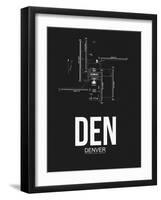 DEN Denver Airport Black-NaxArt-Framed Art Print