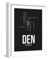 DEN Denver Airport Black-NaxArt-Framed Art Print