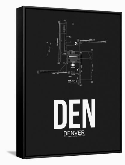 DEN Denver Airport Black-NaxArt-Framed Stretched Canvas