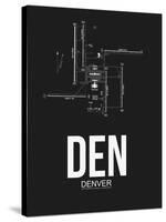 DEN Denver Airport Black-NaxArt-Stretched Canvas