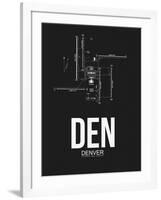 DEN Denver Airport Black-NaxArt-Framed Art Print