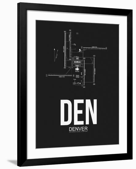DEN Denver Airport Black-NaxArt-Framed Art Print