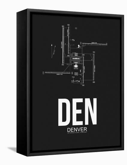 DEN Denver Airport Black-NaxArt-Framed Stretched Canvas