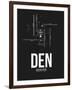 DEN Denver Airport Black-NaxArt-Framed Art Print