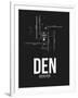 DEN Denver Airport Black-NaxArt-Framed Art Print