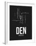 DEN Denver Airport Black-NaxArt-Framed Art Print