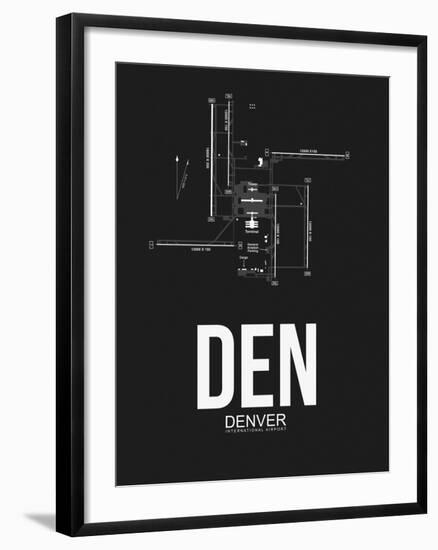 DEN Denver Airport Black-NaxArt-Framed Art Print