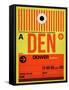 DEN Denver Luggage Tag 1-NaxArt-Framed Stretched Canvas