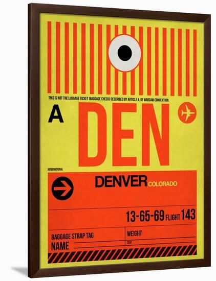 DEN Denver Luggage Tag 1-NaxArt-Framed Art Print