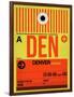 DEN Denver Luggage Tag 1-NaxArt-Framed Art Print