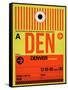 DEN Denver Luggage Tag 1-NaxArt-Framed Stretched Canvas