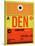 DEN Denver Luggage Tag 1-NaxArt-Stretched Canvas