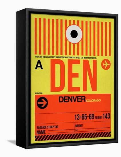 DEN Denver Luggage Tag 1-NaxArt-Framed Stretched Canvas