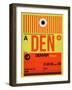 DEN Denver Luggage Tag 1-NaxArt-Framed Art Print