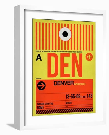 DEN Denver Luggage Tag 1-NaxArt-Framed Art Print