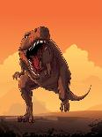 Giant Prehistoric Monster of Dinosaur Age, Tyrannosaur Rex.-Den Zorin-Framed Stretched Canvas