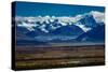 Denali Highway, Route 8, offers views of Mt.Deborah, Mnt. Hess Mountain, & Mt. Hayes Alaska, Alaska-null-Stretched Canvas