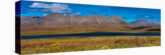 Denali Highway, Route 8, offers views of Mt.Deborah, Mnt. Hess Mountain, & Mt. Hayes Alaska, Alaska-null-Stretched Canvas