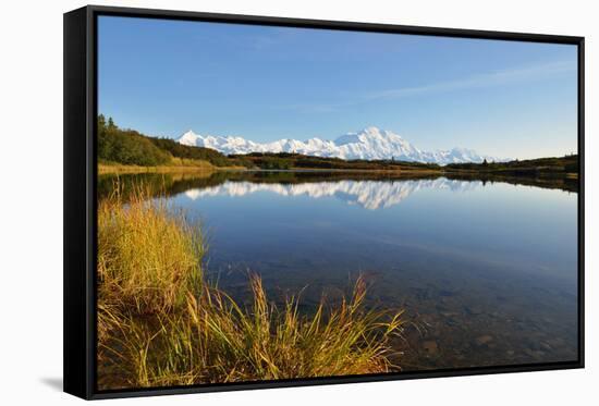Denali Mountain and Reflection Pond-lijuan-Framed Stretched Canvas