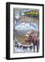 Denali National Park, Ak - Train Version, c.2009-Lantern Press-Framed Art Print