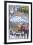 Denali National Park, Ak - Train Version, c.2009-Lantern Press-Framed Art Print