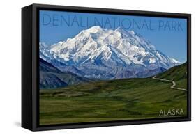 Denali National Park, Alaska - Mountain View-Lantern Press-Framed Stretched Canvas