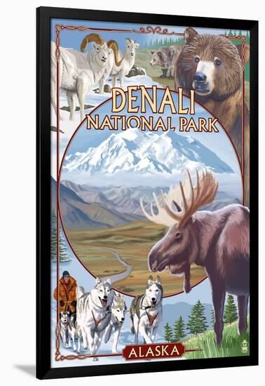 Denali National Park, Alaska - Park Views-Lantern Press-Framed Art Print