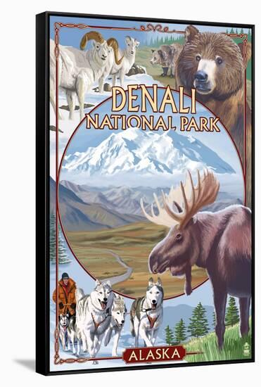 Denali National Park, Alaska - Park Views-Lantern Press-Framed Stretched Canvas