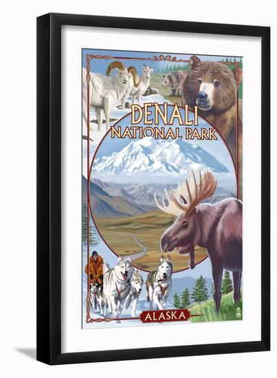 Denali National Park, Alaska - Park Views-Lantern Press-Framed Art Print