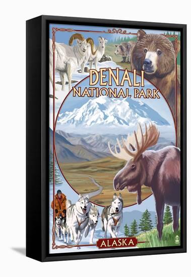 Denali National Park, Alaska - Park Views-Lantern Press-Framed Stretched Canvas