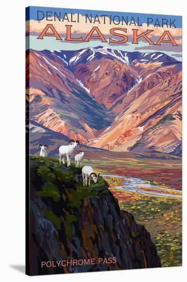 Denali National Park, Alaska - Polychrome Pass-Lantern Press-Stretched Canvas