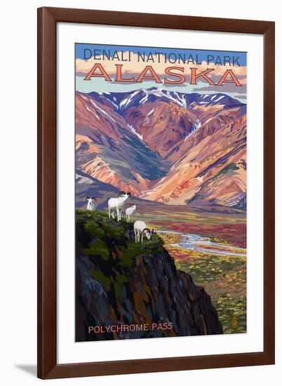 Denali National Park, Alaska - Polychrome Pass-Lantern Press-Framed Art Print