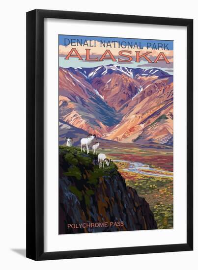 Denali National Park, Alaska - Polychrome Pass-Lantern Press-Framed Art Print