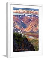 Denali National Park, Alaska - Polychrome Pass-Lantern Press-Framed Art Print