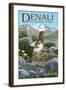 Denali National Park, Alaska - Ptarmigan-Lantern Press-Framed Art Print