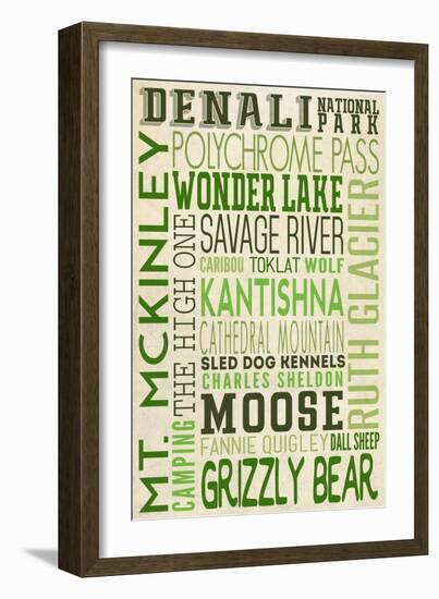 Denali National Park, Alaska-Lantern Press-Framed Art Print