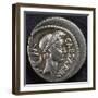 Denarius Bearing Portrait of Julius Caesar, 45 BC, Recto, Roman Coins BC-null-Framed Giclee Print